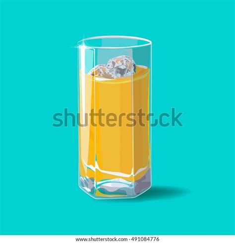 Orange Juice Glass Orange Juice Ice Stock Vector Royalty Free