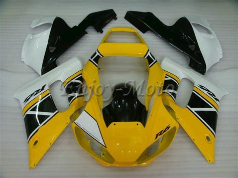 Free 5 T Abs Glossy Injection Yellow White Fairing Yzf600 R6 98 02