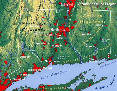 Reference Maps Of Connecticut Usa Nations Online Project