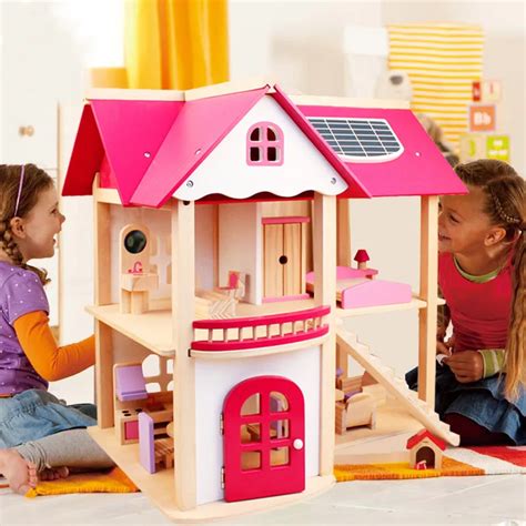 7 Kg Girls Wooden Houses Pretend Toy Wooden Doll House Kids Wooden