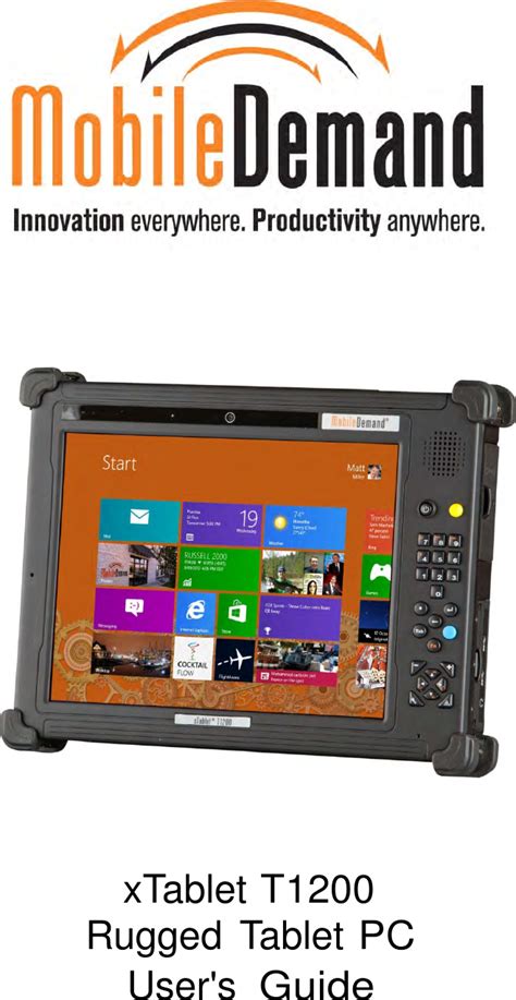 Mobiledemand Lc T1200 Rugged 104in Tablet User Manual Xtablet T1200