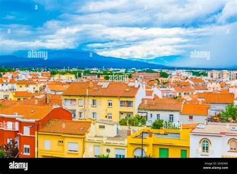 Aerial View Of Perpignan France Stock Photo Alamy