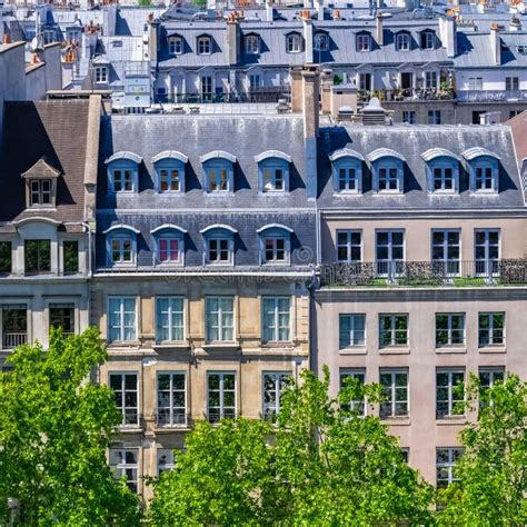 Paris Typical Roofs In The Marais Stock Photo Image Of Neighborhood