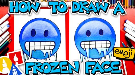 How To Draw The Frozen Face Emoji Art For Kids Hub