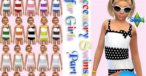 Sims 4 Ccs The Best Accessory Swimsuits For Girls Part 2 By Annett85