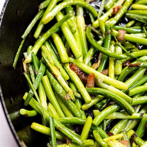 How To Cut And Sauté Garlic Scapes With Bacon In 15 Minutes Or Less