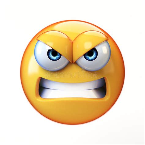 Angry Emoji Isolated On White Background Mad Emoticon 3d Rendering