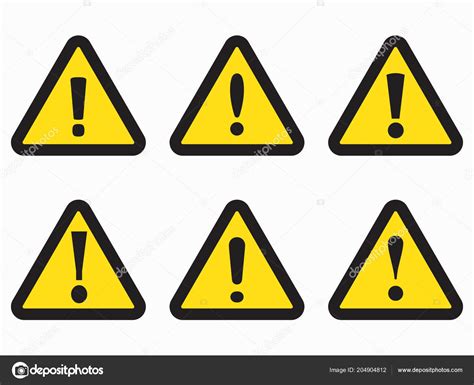 Warning Sign Yellow Black Triangle Warning Icon Stock Vector Image By
