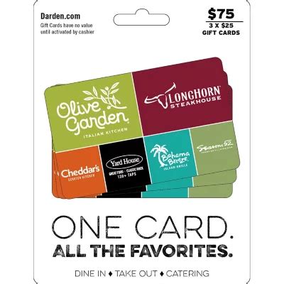 Darden Universal Gift Cards 3 X 25 Sam S Club