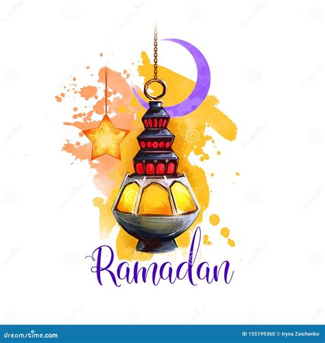Ramadan Kareem Holiday Greeting Card Design Symbols Of Ramadan Mubarak