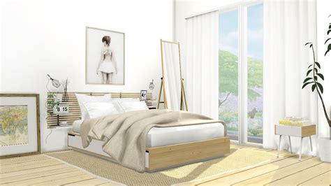 Mxims Ikea Mandal Bedroom Set 1 Bedframe 332 Polygons Sims 4