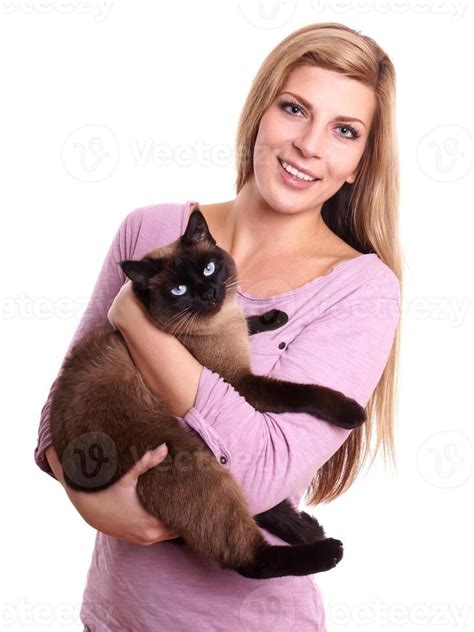 Young Woman Holding Cat 7979666 Stock Photo At Vecteezy