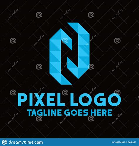 Pixel Logo Design Inspiration For Business And Company Stock Vector
