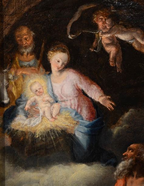 Giovanni Andrea Lazzarini The Nativity Paint Oil On Canvas Baroque 18th Century Preparatory