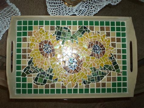 Mosaic Sunflower Tray · A Tray · Mosaic On Cut Out Keep · Creation By