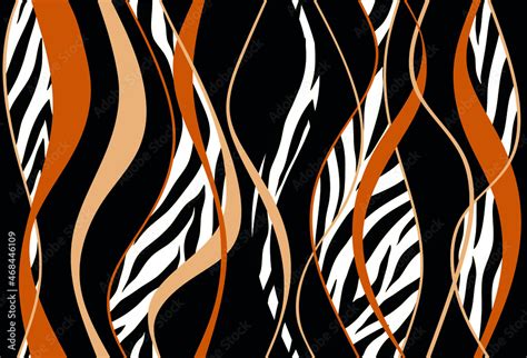 Seamless Zebra Wave Pattern Vector Design For Fashion Prints And