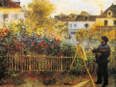 Monet Painting In His Garden At Argenteuil Posters Pierre Auguste