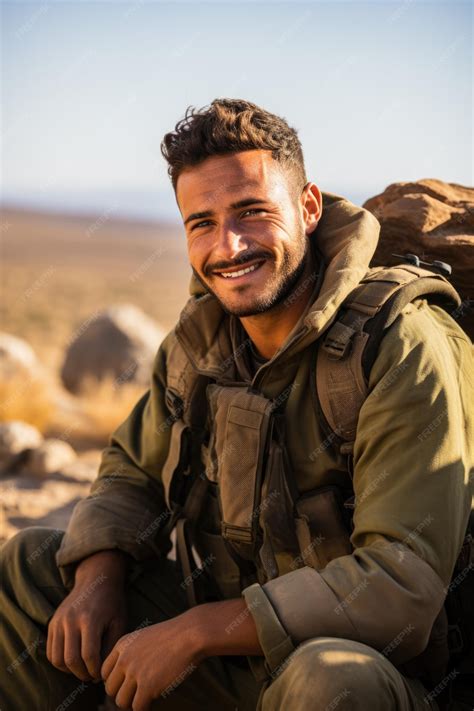 Premium AI Image | Hope and resilience of a single Israeli soldier in