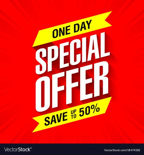 One Day Special Offer Sale Banner Royalty Free Vector Image