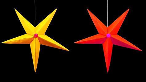 How To Make A Hanging Paper Star Christmas Crafts Hd Youtube