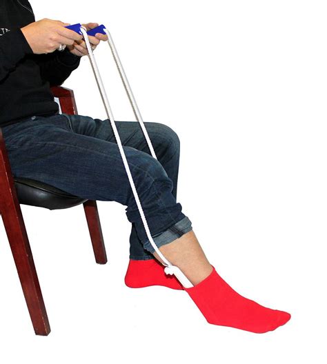 Reactionnx Sock Aid With Foam Sponge Grip Handles Easy On Easy Off Without Bending For Seniors