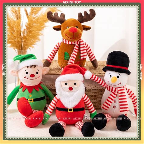 4pcsset Cute Christmas Elf Plush Toy Santa Claus Doll Stuffed Animals