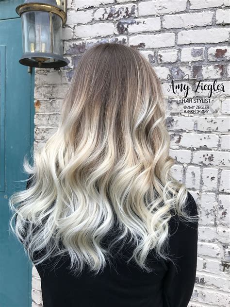 Best Long Hairstyle For Square Face Platinum Blonde Balayage Ombre