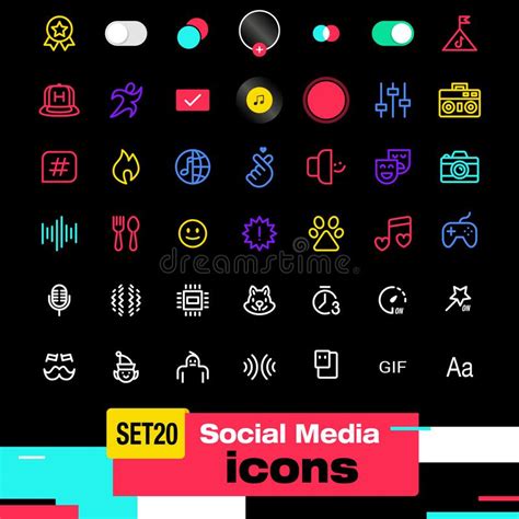 Social Media Interface Application Icon Stock Vector Illustration Of