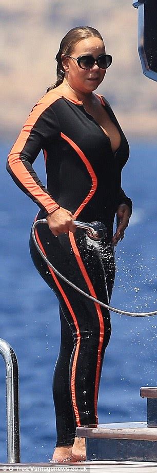 Mariah Carey Displays Her Ample Assets In Low Cut Wetsuit In Ibiza Mariah Carey James Packer