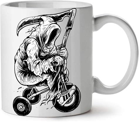 Grim Reaper Ride Horror Ceramic Mug Cup Large Easy Grip