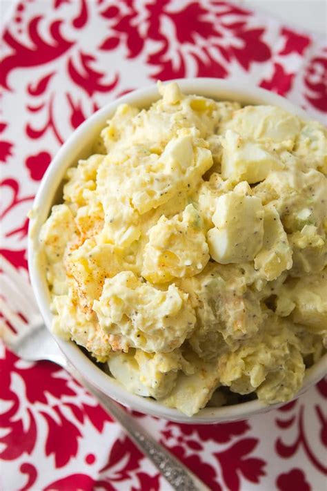 Baked potato mashed potato vichyssoise potato salad potato fries potato chips new potatoes roast potatoes sweet potatoes. Classic Potato Salad Recipe - Easy Potato Salad with Egg