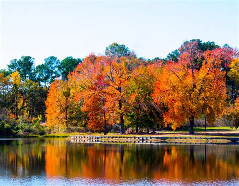 Fall Lake Scene Gorgeous Autumn Trees Reflect Fall Color I Flickr