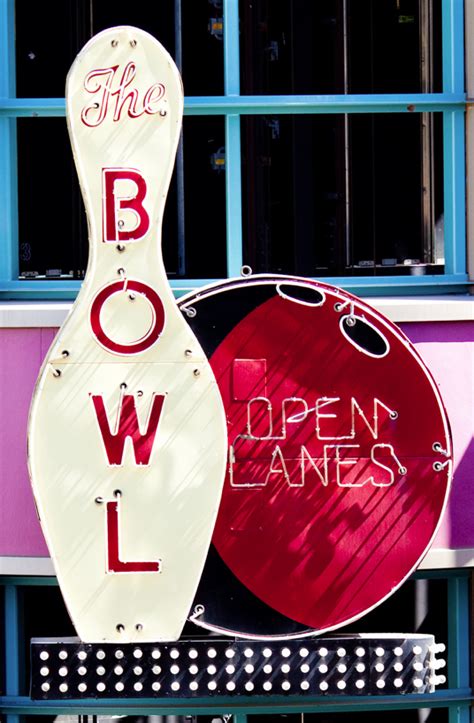 The Bowl Open Lanes Vintage Neon Bowling Alley Sign Vintage Neon