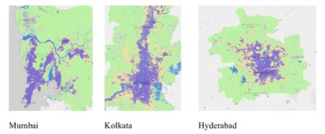 Maps Showing Urban Extent Of Metropolitan Cities In India Source
