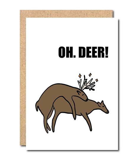 Oh Deer Funny Christmas Card For Boyfriend Husband Rudolph Hilarious