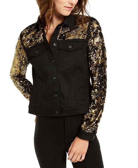 Inc International Concepts Inc Black And Gold Sequin Jacket Created For