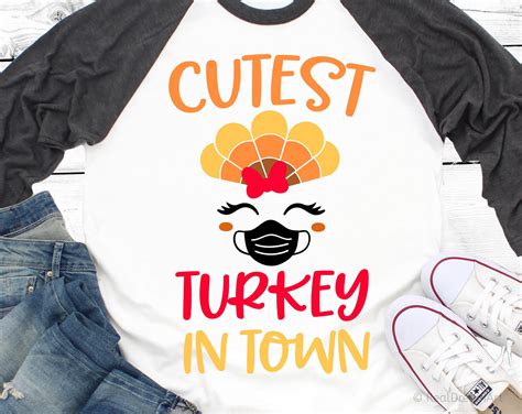 Cutest Turkey In Town Svg Girl Thanksgiving Svg Cute Turkey Etsy