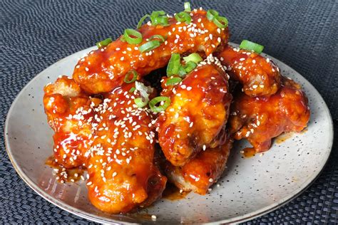 Spread the seasoned wings on the baking sheet in a single layer so the wings are not touching. Spicy Korean Fried Chicken (Yangnyeom Chicken) | Asian ...