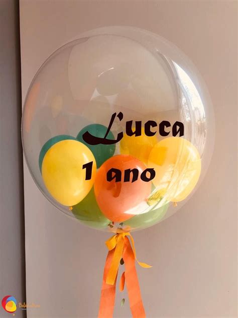 Balão Bubble Com Mini Balões E Adesivo Personalizado Em 2020 Balões