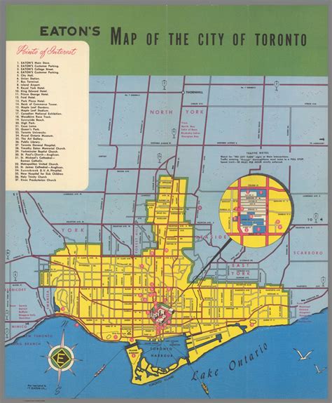 Eatons Map Of The City Of Toronto Map Copyrighted By T Eaton Co