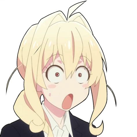 An Anime Character With Blonde Hair Wearing A Black Suit And White Shirt Making A Surprised Face