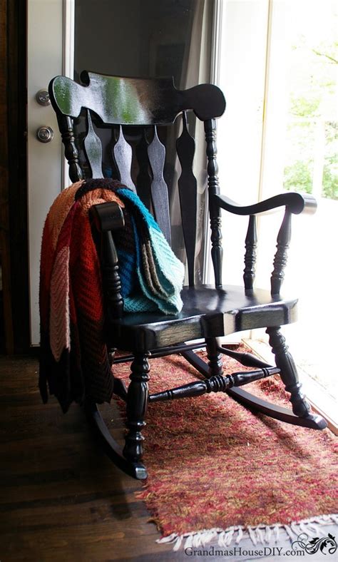Black Painted Rocking Chair Goes From Dated To Stunning