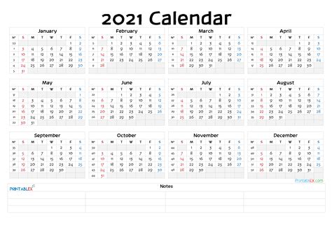 2021 printable calendars, yearly, half year or monthly templates, free to download and print, in image, pdf or excel format. 2021 Yearly Calendar Template Word - 21ytw143