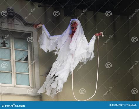 Ghost Hooded With White Robes Stock Image Image Of Face Death 232142627