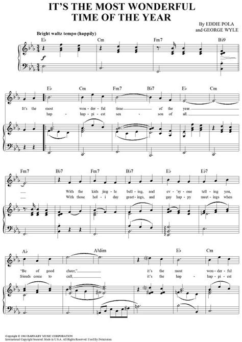 It S The Most Wonderful Time Of The Year Sheet Music Christmas Sheet