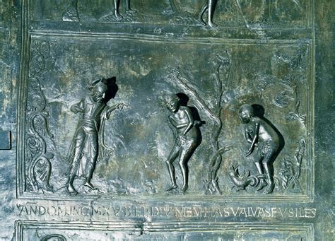 Adam And Eve Reproached By God From Bishop Bernwards Doors Bronze