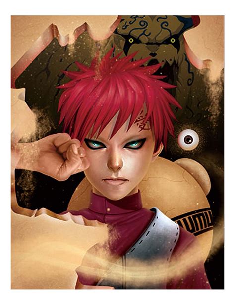 Poster Framed Naruto Gaara 3d Print 30x40cm