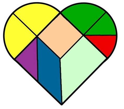 Apuntes ejercicios y problemas resueltos videos. tangram corazon | Tangram, Juegos de armar y Fichas