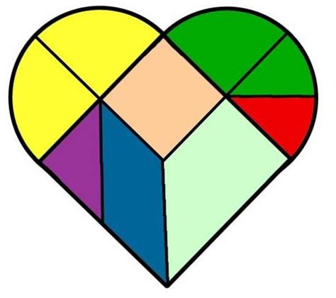 El cerebro humano es muy fácil de engañar, en juegos mentales intentaremos ayudarte a que sea mas difícil de burlarte. tangram corazon | Tangram, Juegos de armar y Fichas