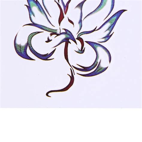 Waterproof Temporary Tattoo Stickers Nine Tail Fox Water Transfer flash